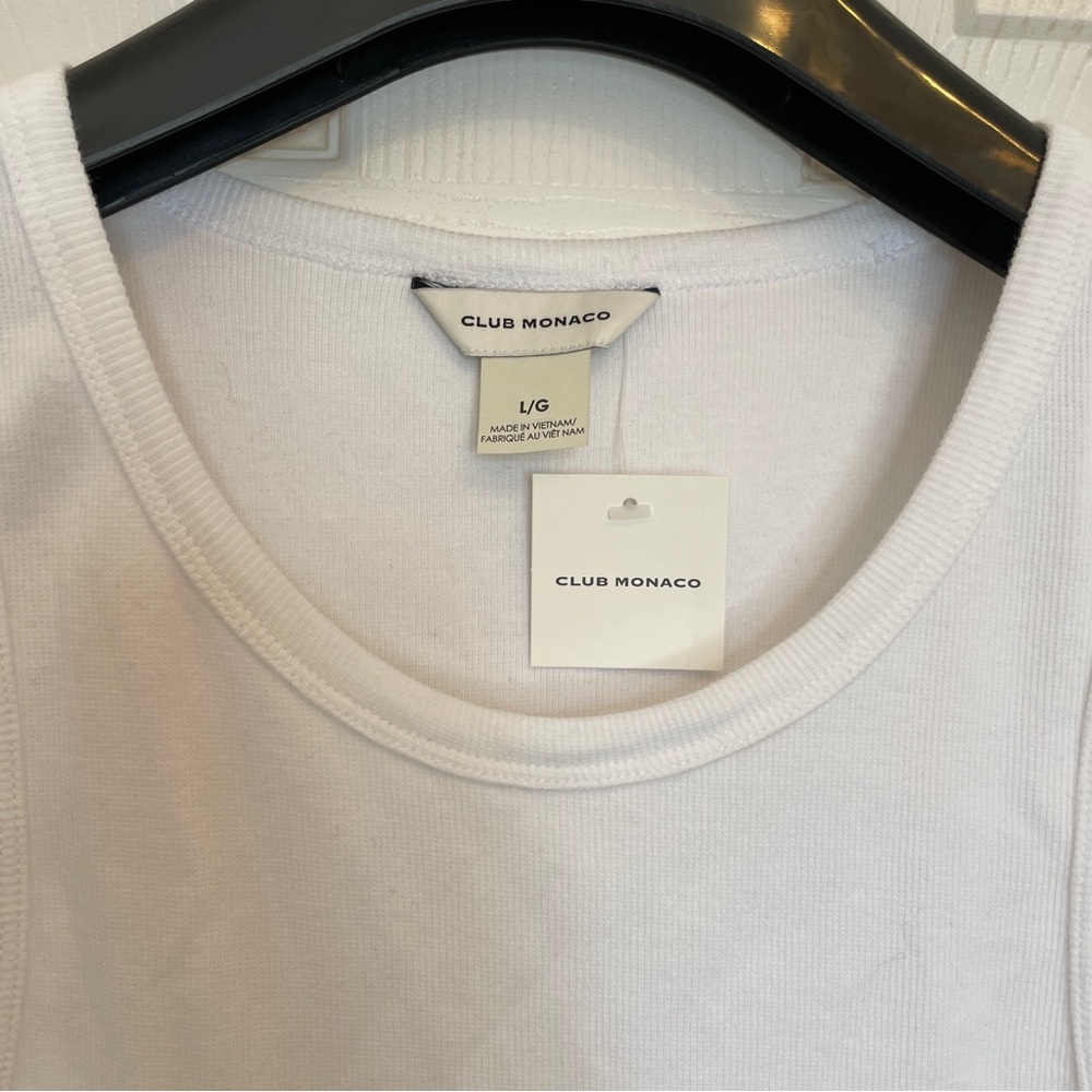 Club Monaco Ivory Ribbed Racerback Tank - Picture 7 of 8